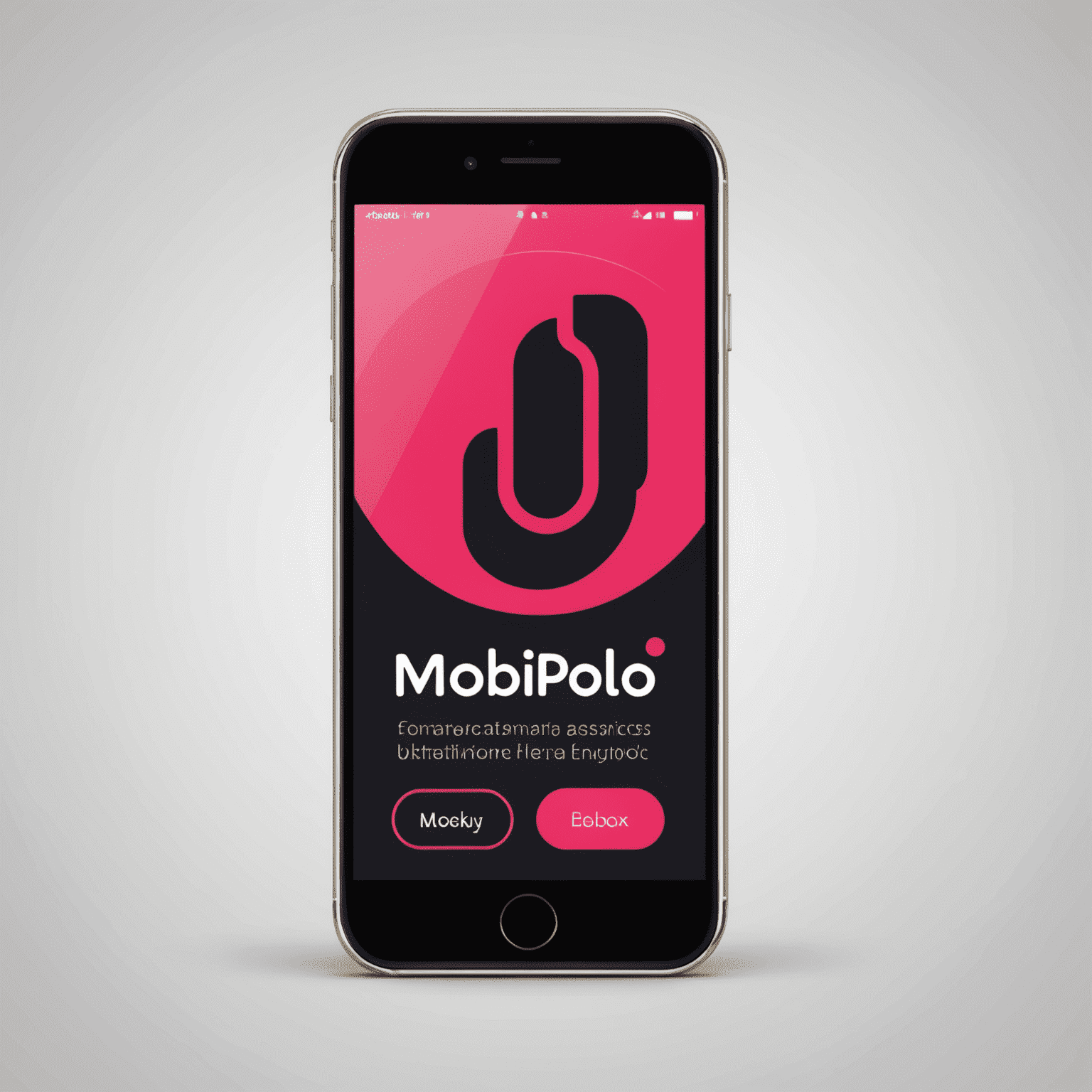 mobipolo logo featuring a stylized mobile phone with red and pink accents
