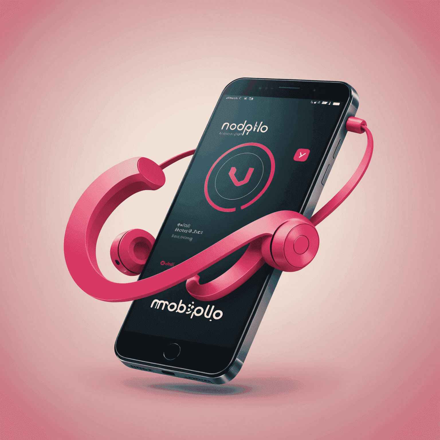 mobipolo logo featuring a stylized mobile phone with red and pink accents