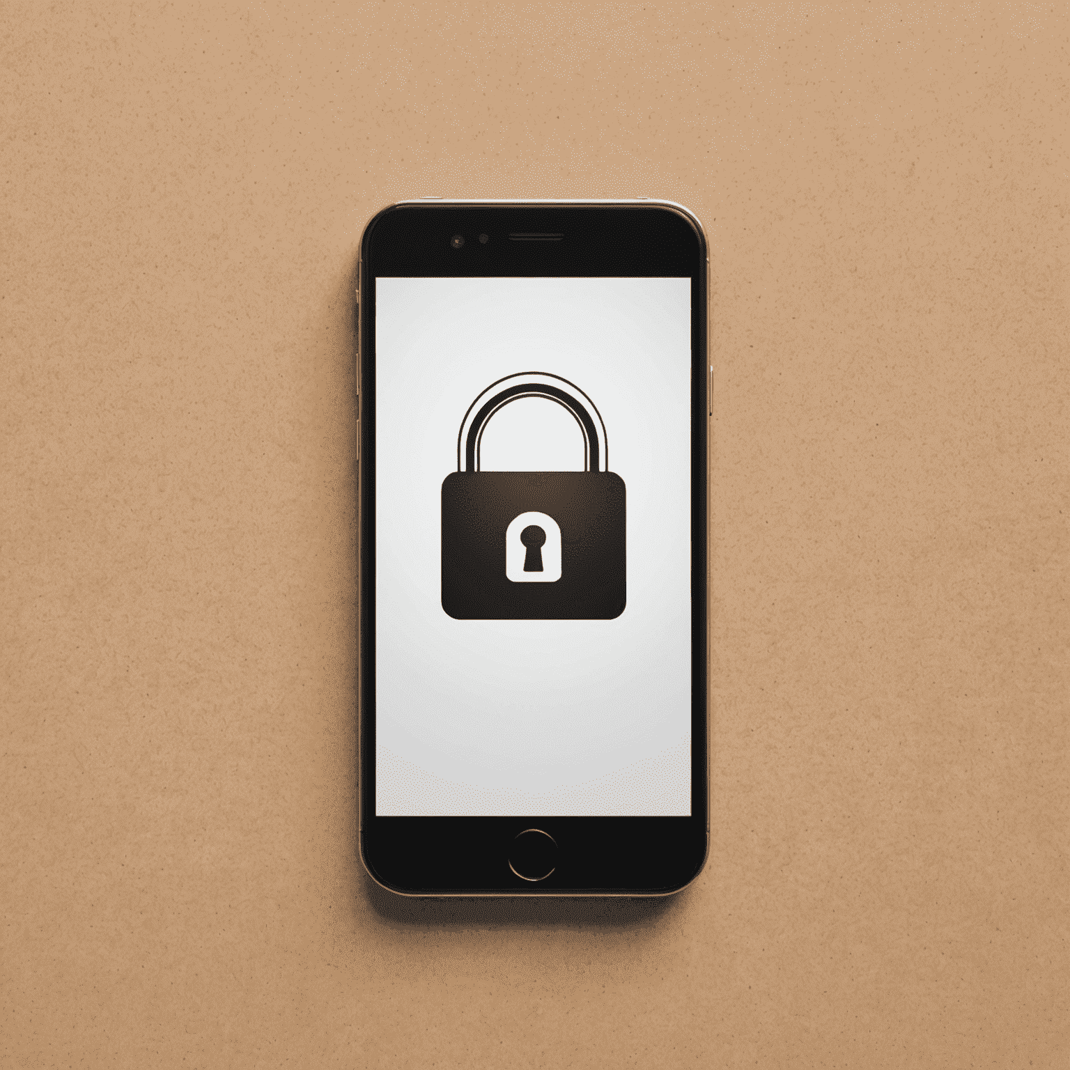 A smartphone with a lock icon on the screen, symbolizing mobile security measures