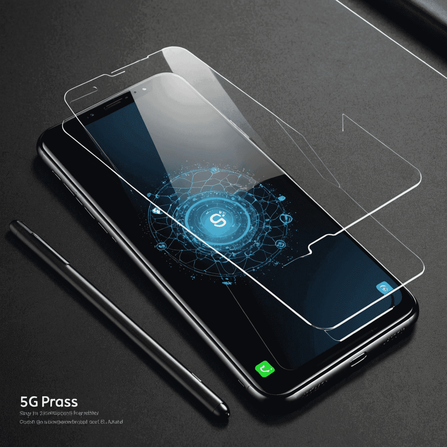 A high-quality tempered glass screen protector with 5G compatibility label